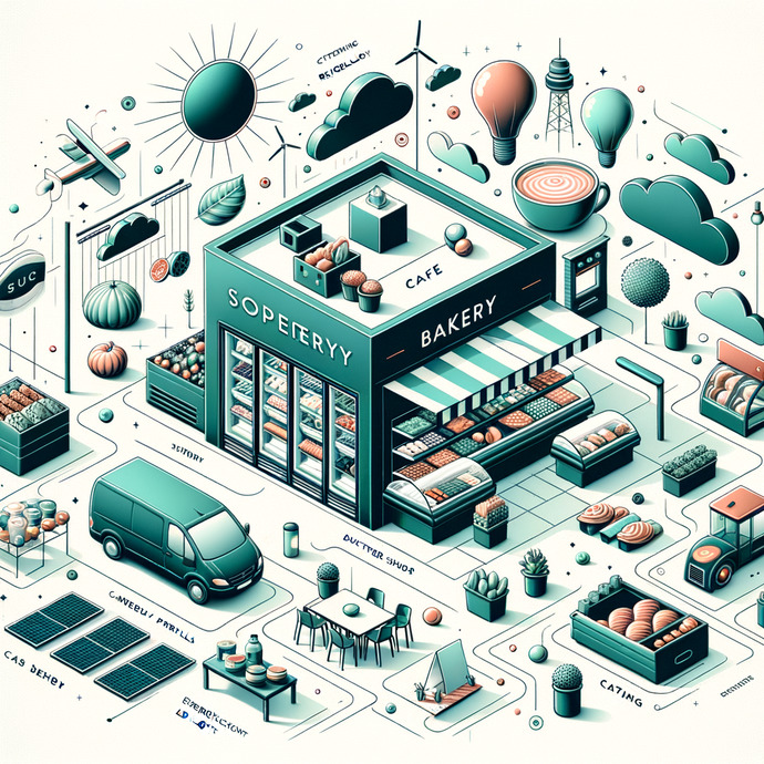Moderner Supermarkt mit Bäckerei und Photovoltaikanlage