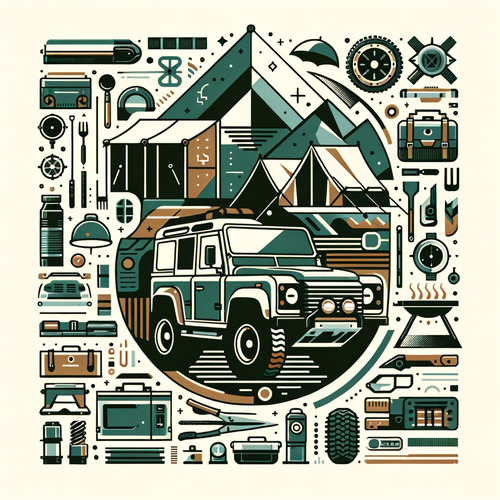 Fahrzeugteile, Fahrzeugtechnik und Zubehör für Geländefahrzeuge im Offroad-Camping-Bereich, inklusive Aufstelldächer, Dachzelte, Innenausbaulösungen, Küchenblöcke und Offroad-Zubehör.