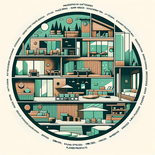 Verarbeitung von Nadelhölzern für Innenausbau, Fassadengestaltung, Gartenbereich, Fassaden, Terrassen, Balkone, Systeme, Sauna Bau, Baubedarf, Zäune, Hobelware, Gartenprodukte.