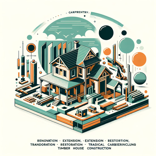 Der Zimmereibetrieb bietet Renovierung, Erweiterung, Sanierung und traditionelles Zimmereihandwerk, einschließlich Holzhausbau, und agiert oft als Generalunternehmer.