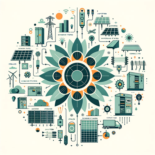 Großhandel für Solarkomponenten, inklusive Module, Wechselrichter, Gestelle, Speicher, Ladestationen, Beratung und Verkauf.
