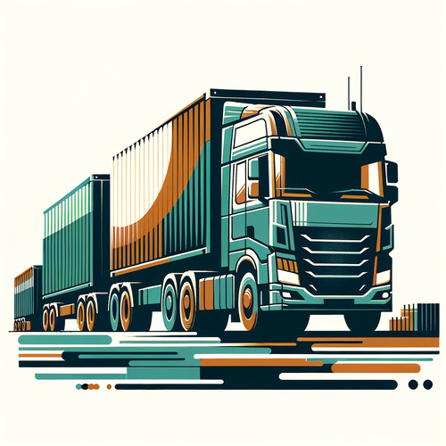 Landtransport von Waren mit einer Flotte von über 50 LKWs, spezialisiert auf Logistik von Baustoffen.