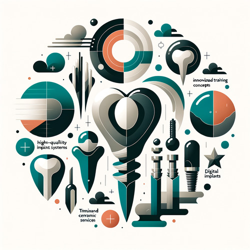 Hochwertige Implantatsysteme, innovatives Fortbildungskonzept, spezialisierte Dienstleistungen im Dentalbereich, Titan- und Keramikimplantate, digitales Arbeitsabläufe, Webshop für Dentalprodukte.