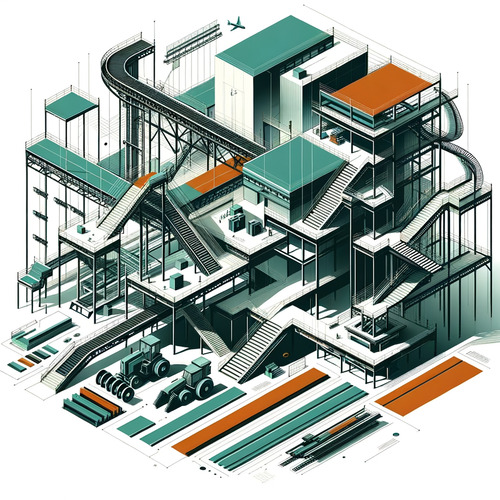 Planung, Herstellung und Montage komplexer Stahlbaukonstruktionen, maßgeschneiderte Stahlkonstruktionen wie Geländer, Anbauten, Bühnen, Treppen, Überdachungen, Podeste für Maschinen- und Fördertechnik.