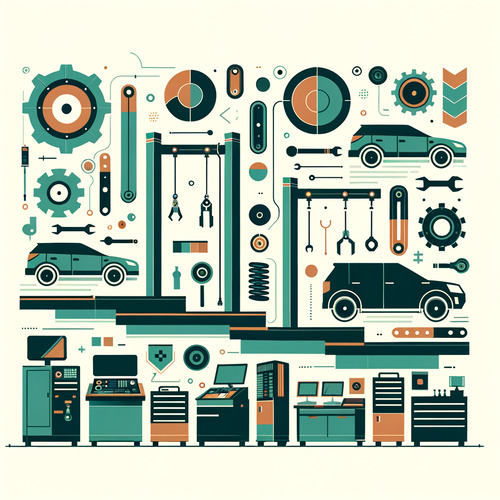 Voll ausgestattete Kfz-Werkstatt mit Hebebühnen, Diagnosegeräten, Werkzeugen und Kompressoren für private und gewerbliche Kunden.