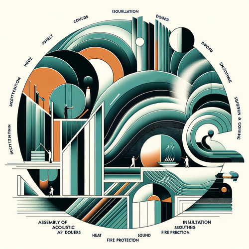 Innenausbau, Akustiklösungen, Brandschutz, Montage von Platten, Türen, Fenstern, Decken und Wänden, Dämmung (Wärme-, Schall-, Brandschutz), Spachtel- und Schleifarbeiten.